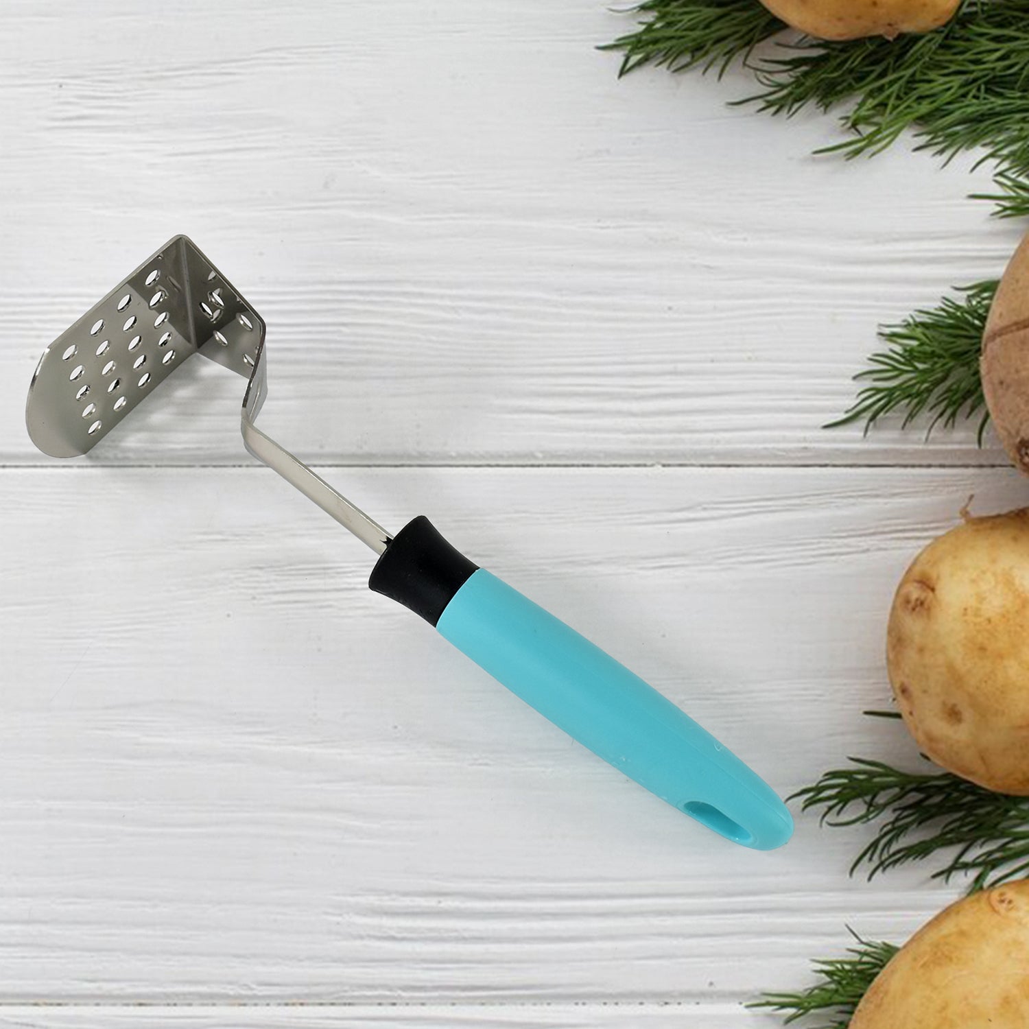 Apex L-Handle Stainless Steel Potato Masher Ergonomic Grip (1 Pc) Apex L-Handle Stainless Steel Potato Masher Ergonomic Grip (1 Pc)